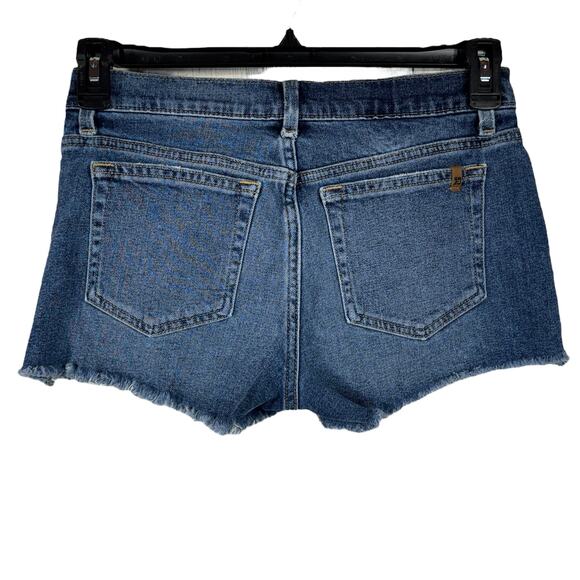 Joe’s SZ W27 Jean Shorts Frayed Hems Pockets Zip-Fly Mid-Rise Medium Wash Blue - Picture 3 of 8